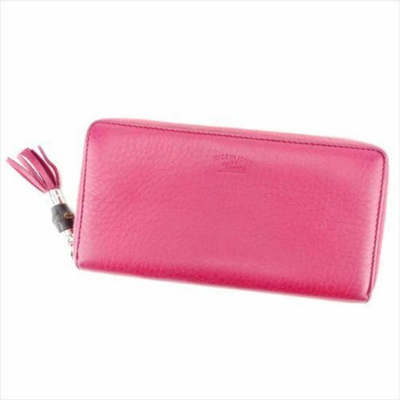 Gucci Wallet Purse Long Wallet Pink Silver Woman Authentic Used T6973 - Picture 1 of 6